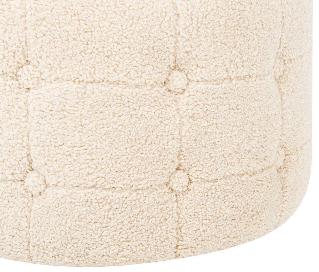 Pufe cilíndrico em bouclé creme ⌀ 55 cm TAMPA Beliani