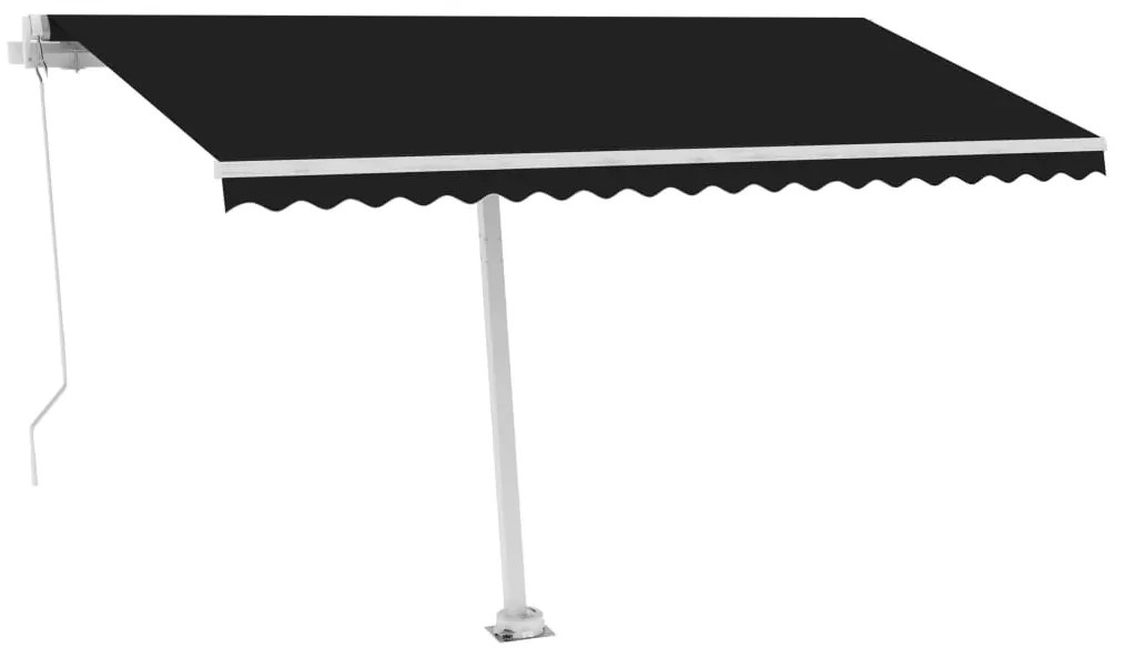 Toldo retrátil manual com LED 400x350 cm antracite