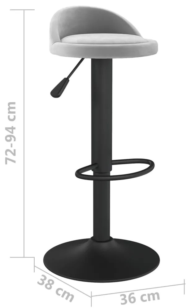 Bancos de bar 2 pcs veludo cinzento-claro