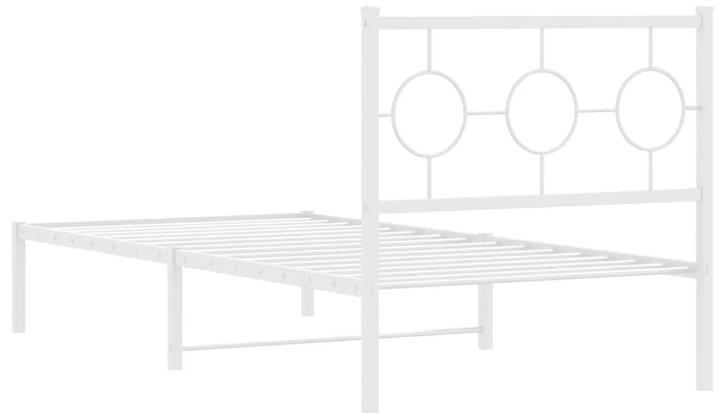 Estrutura de cama com cabeceira 90x200 cm metal branco