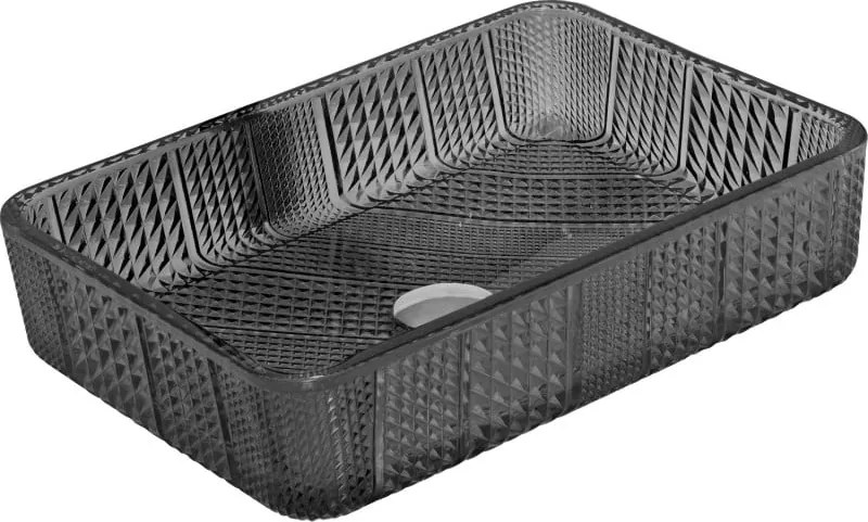 Mexen Akra lavatório de vidro de bancada 46 x 33 cm, preto - 24024670