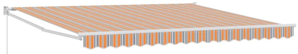 Toldo Retrátil Manual Listrado Multicolorido 400x300 cm