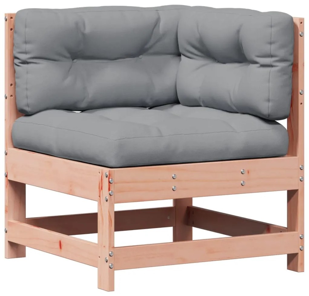 6 pcs conj. lounge jardim c/ almofadões madeira douglas maciça