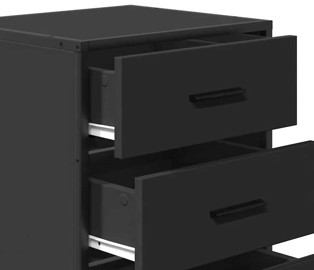 Mesa de cabeceira 40x34,5x60cm derivados de madeira preto metal