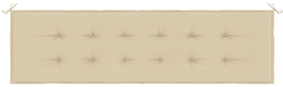 Almofadão p/ banco de jardim 180x50x3 cm tecido oxford bege