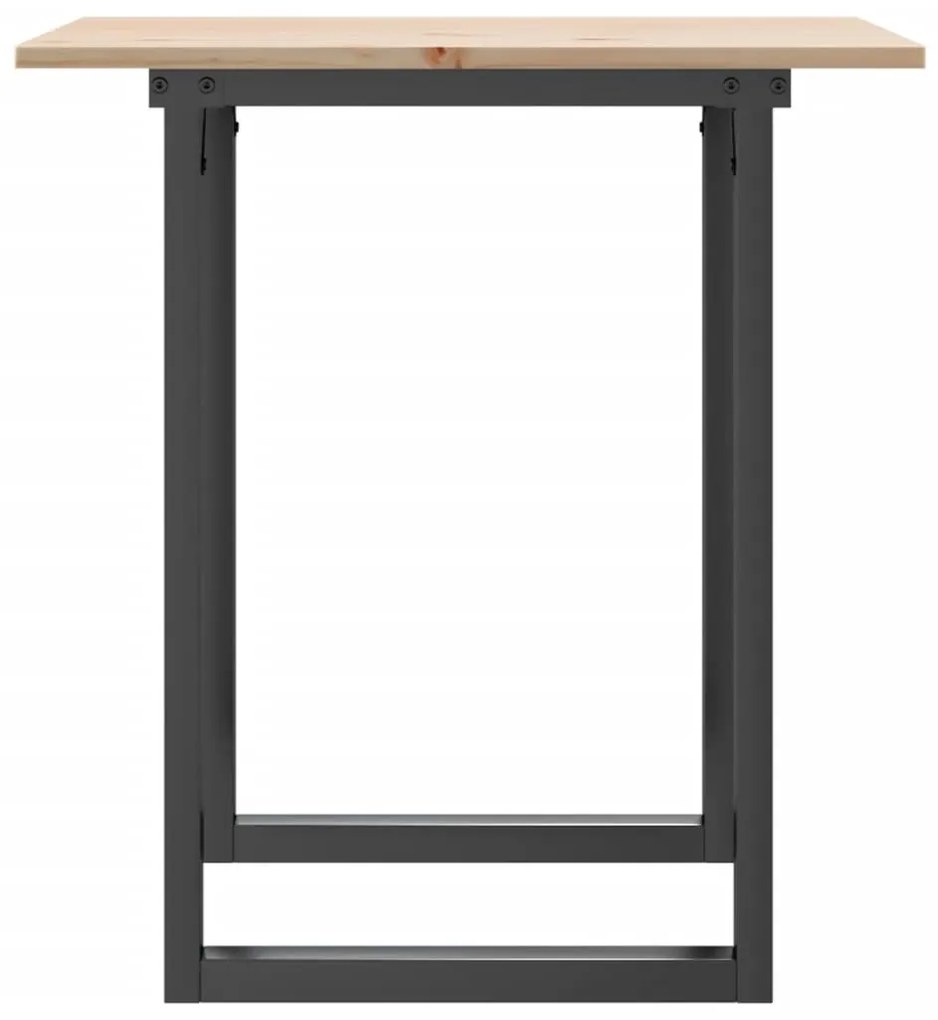 Mesa de jantar estrutura em O 60x60x75 cm pinho e aço