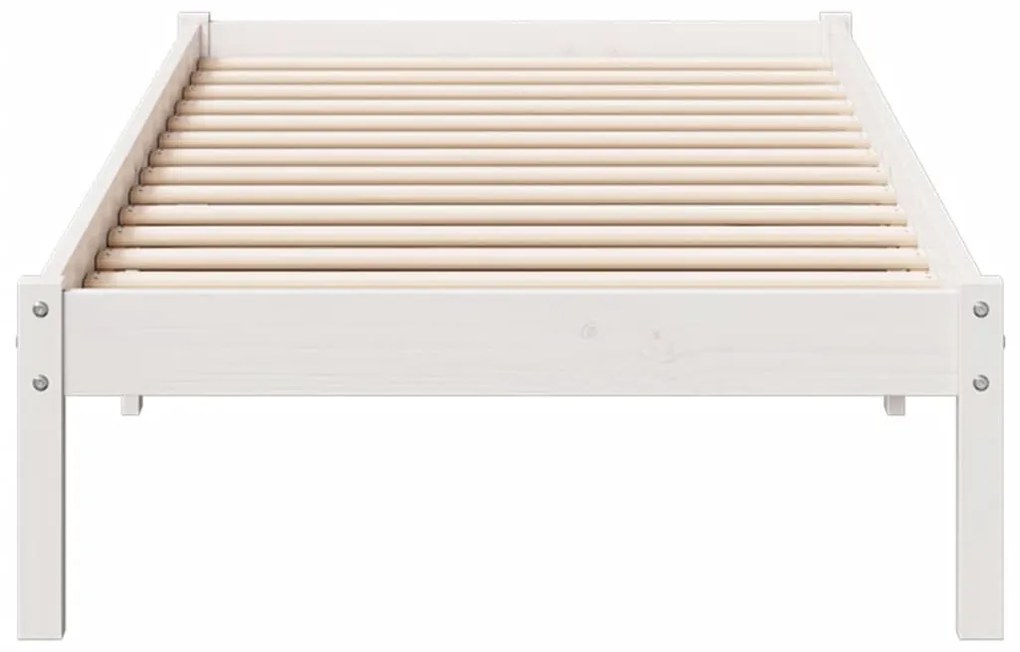 Cama extra longa sem colchão 80x210 cm pinho maciço branco