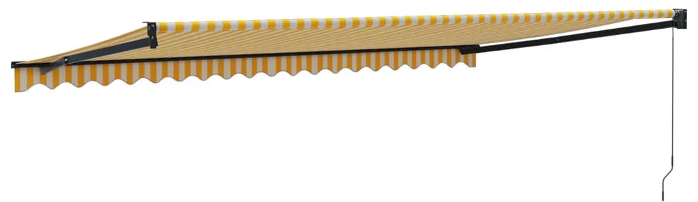 Toldo retrátil 5x3 m tecido e alumínio amarelo e branco