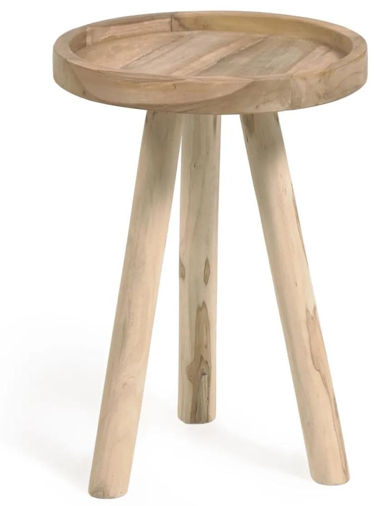 Kave Home - Mesa de apoio Glenda madeira maciça teca Ø 35 cm