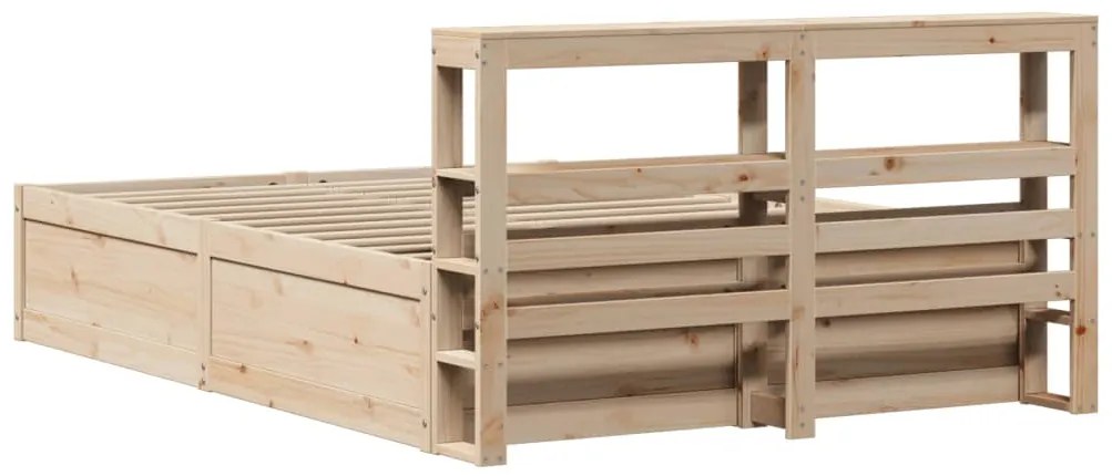 Estrutura de cama c/ cabeceira 150x200 cm pinho maciço