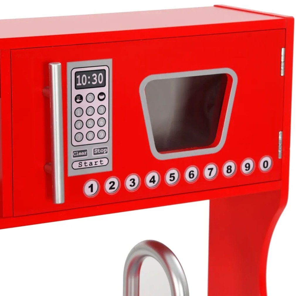 Cozinha de brincar para crianças MDF 84x31x89 cm vermelho