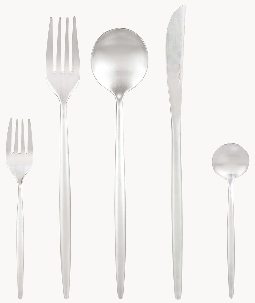 Conjunto de talheres escovados Shimmer, vários tamanhos