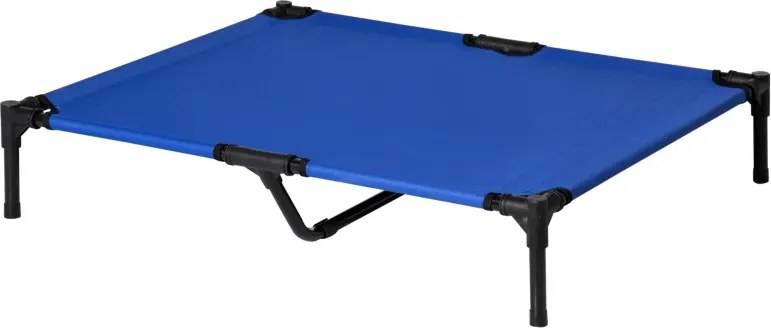 Cama Elevada para Cães com Tecido Oxford e Estrutura de Metal para Interior e Exterior 92x76x18 cm Azul