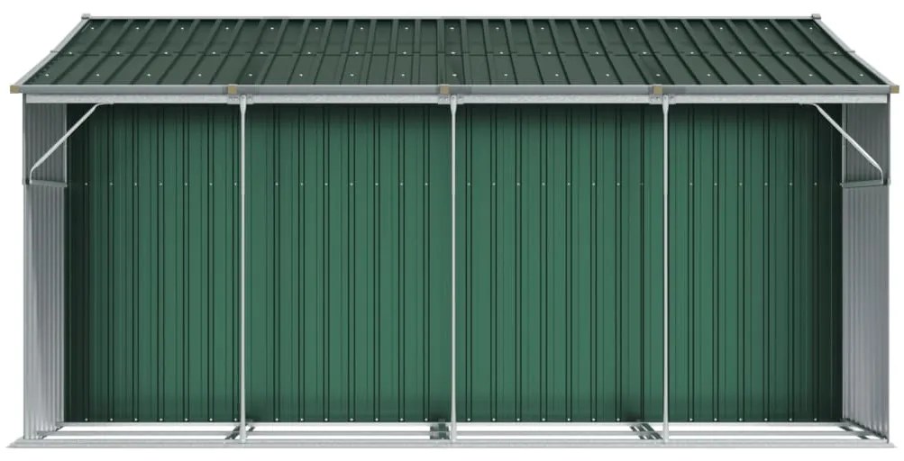 Abrigo de jardim 277x365,5x179 cm aço galvanizado verde