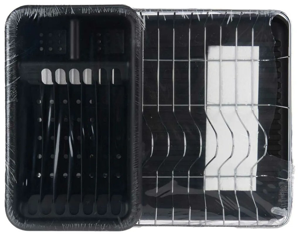 Escorredor de Louça Preto Metal Plástico 43,5 x 11 x 33,5 cm (4 Unidades)