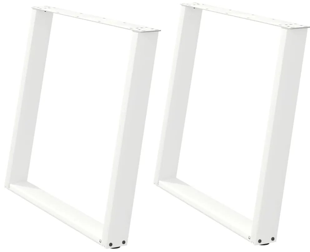 Pés de mesa de jantar em forma de U, 2 peças, branco, 100x (72-73) cm,