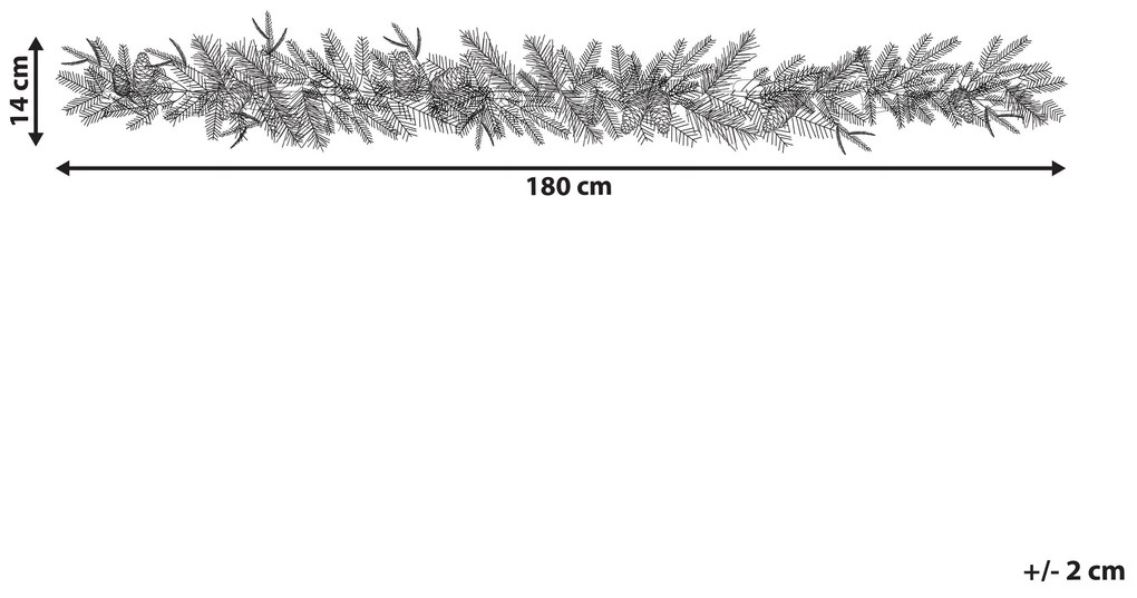 Guirlanda de Natal verde com iluminação LED 180 cm KAMERUN Beliani