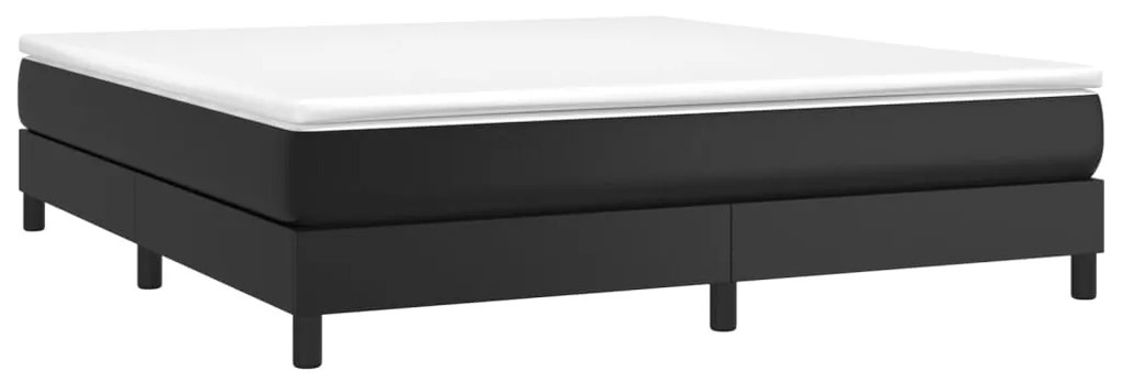 Estrutura de cama 180x200 cm couro artificial preto