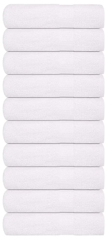 vidaXL Toalhas de mãos FROGN 10 pcs 50x100 cm 360 g/m² branco