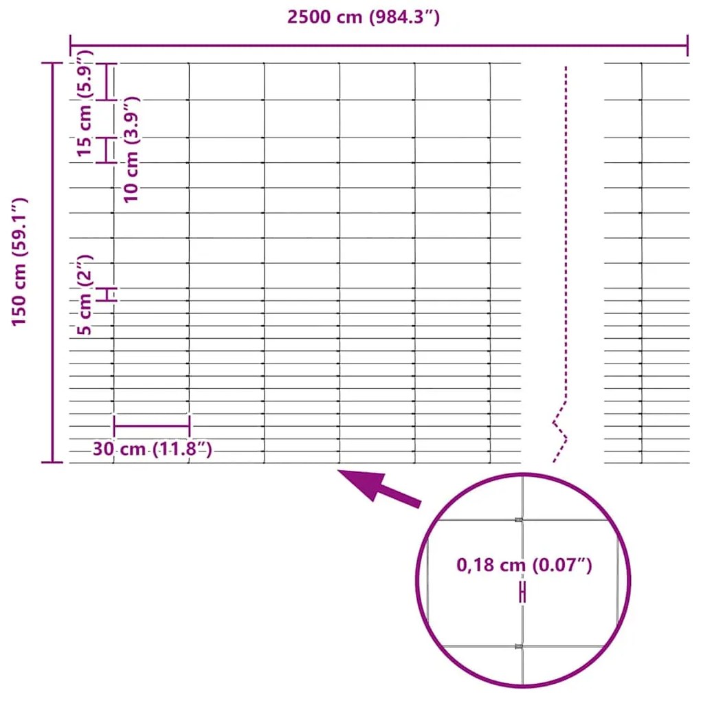 Cerca de Campo 1,6x25 m Aço Galvanizado