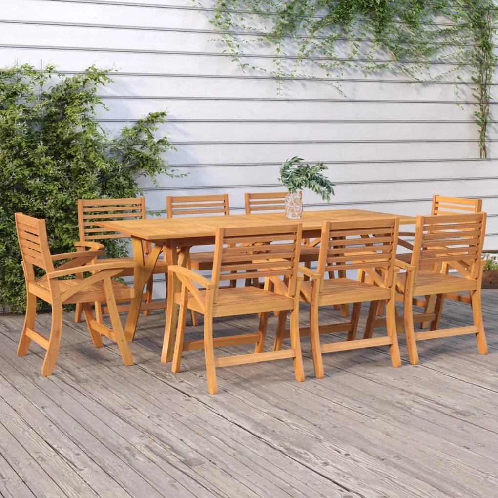 vidaXL Mesa de jardim 200x90x75 cm madeira de acácia maciça