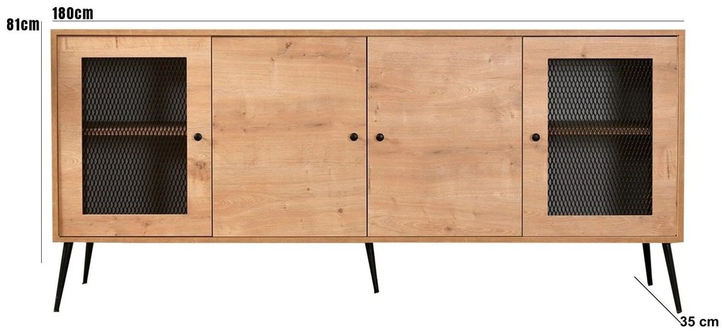 Console Levander – Oak Black – 180 x 81 x 35 cm