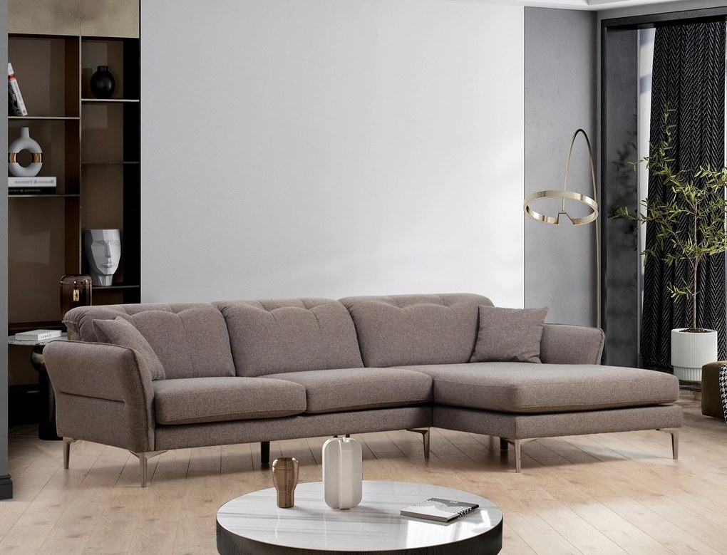 Sofá de Canto Costor – Cinzento – 290x180x96 cm