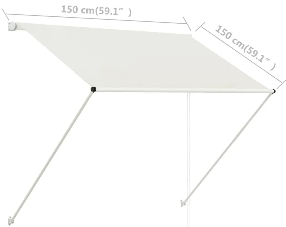 Toldo retrátil 150x150 cm creme