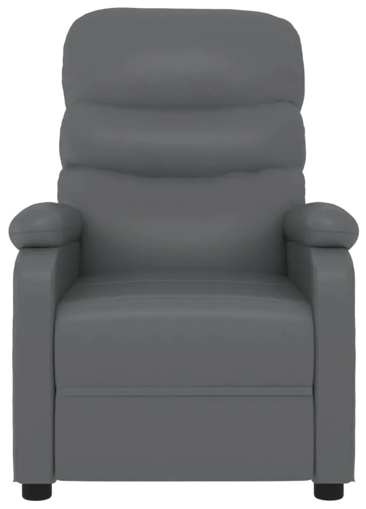 Poltrona de massagens elétrica couro artificial cinzento