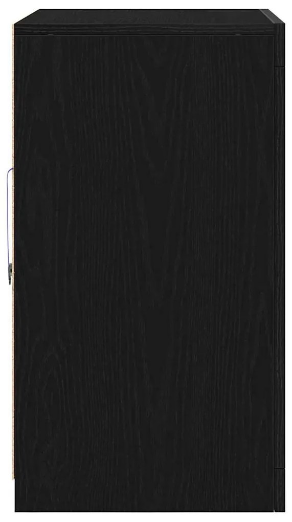 Sideboard vidaXL com Luzes LED Carvalho Preto 41x37x67 cm