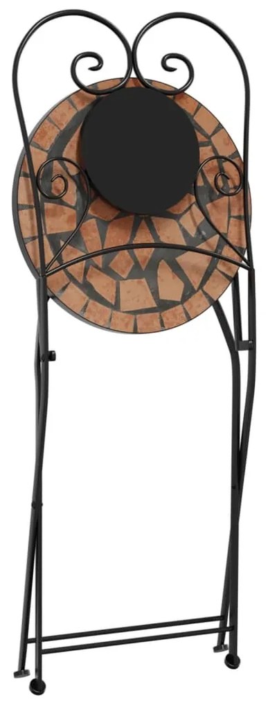 Conjunto de bistrô em mosaico ferro e cerâmica terracota