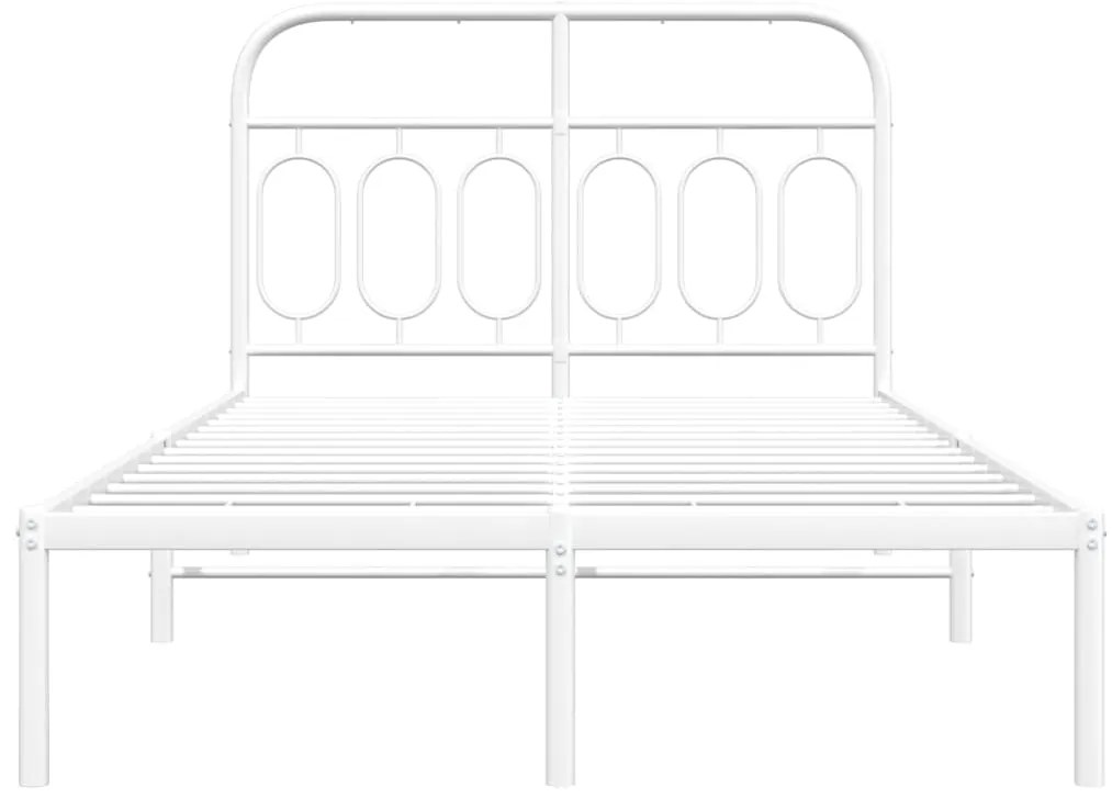 Estrutura de cama com cabeceira 120x200 cm metal branco