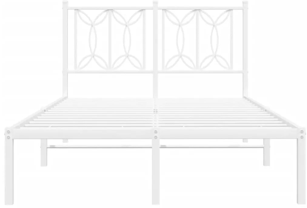 Estrutura de cama com cabeceira 120x190 cm metal branco