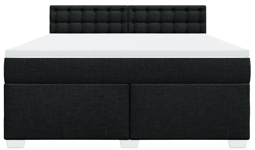 Cama com molas/colchão 180x200 cm tecido preto