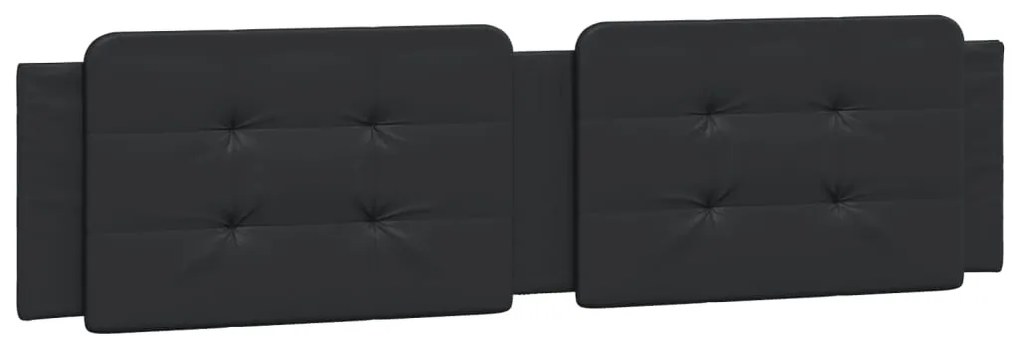 Cama com colchão 160x200 cm couro artificial preto