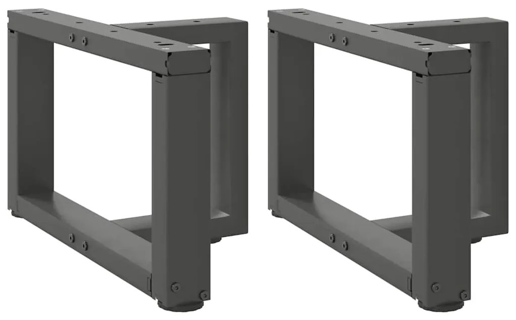 Pés para mesa de centro em forma de T, 2 peças, antracite, 50x25x(30-3