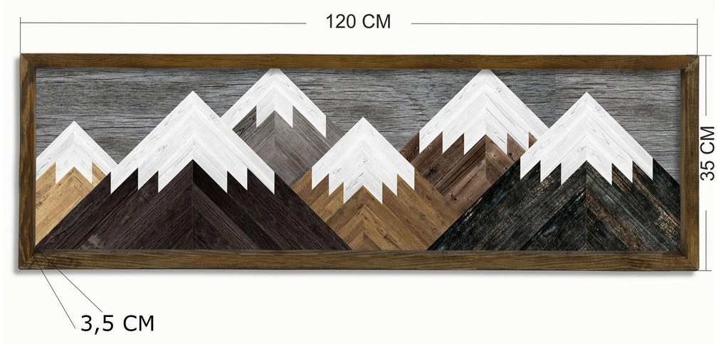Quadro Decorativo em MDF TAH024 – Multicolor – 35 x 120 cm
