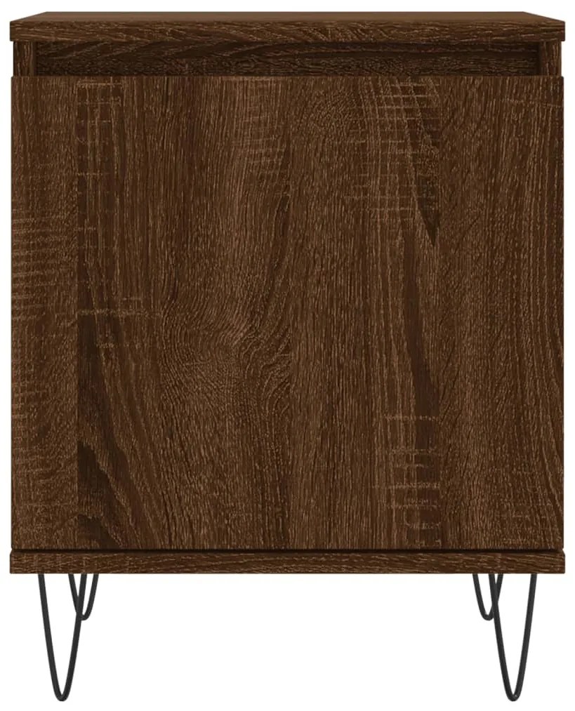 Mesas cabeceira 2pcs 40x30x50cm deriv.madeira carvalho castanho