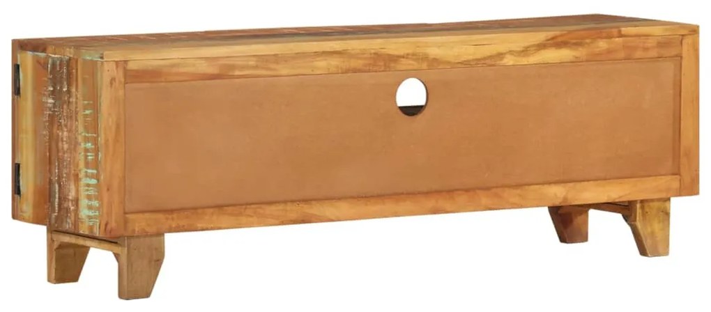Móvel TV esculpido à mão 120x30x40cm madeira recuperada maciça