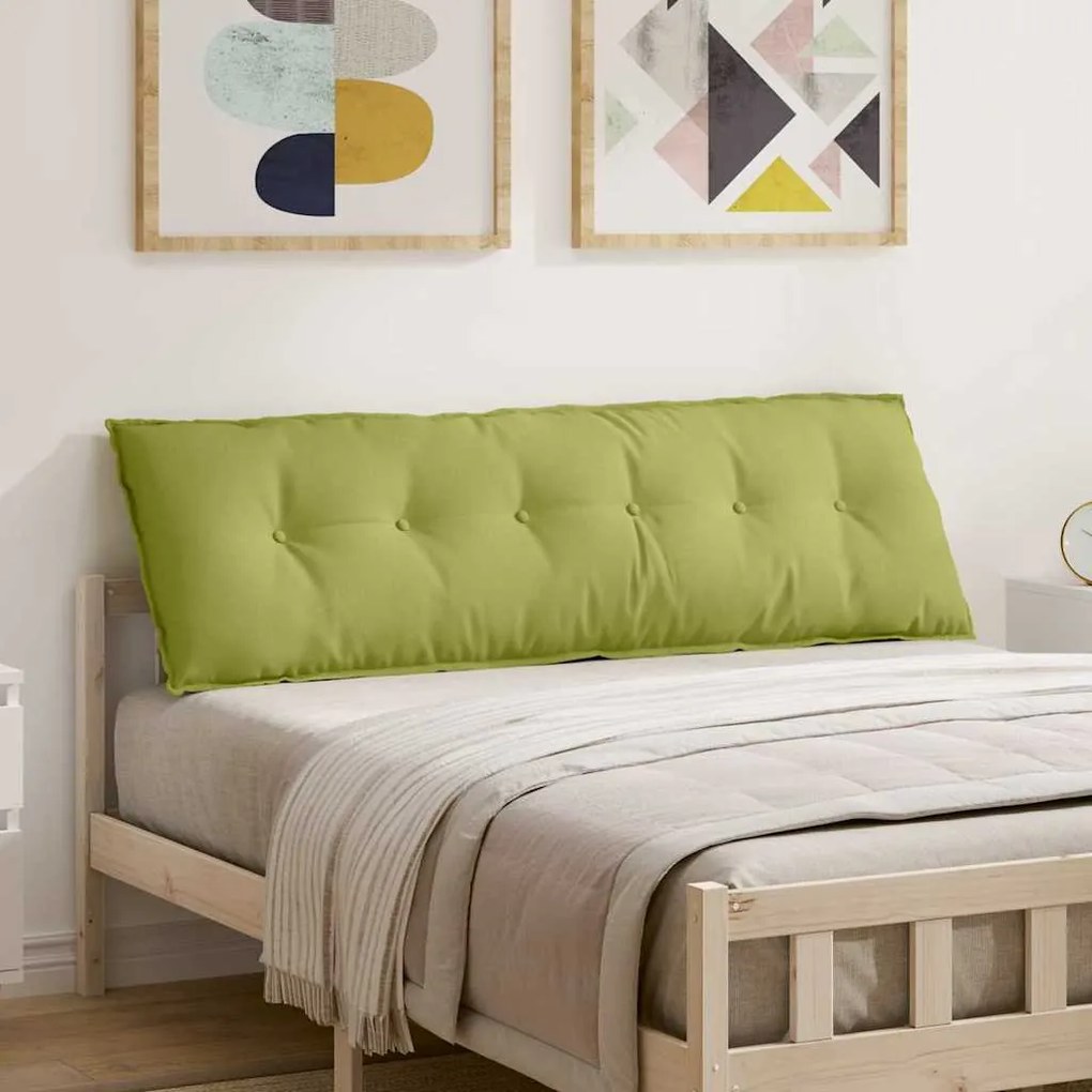 vidaXL Travesseiro para Costas Verde Claro 160 x 19 x 50 cm tecido