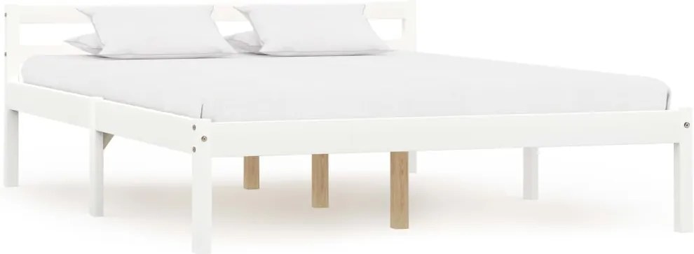 Estrutura de cama 120x200 cm madeira pinho maciço branco