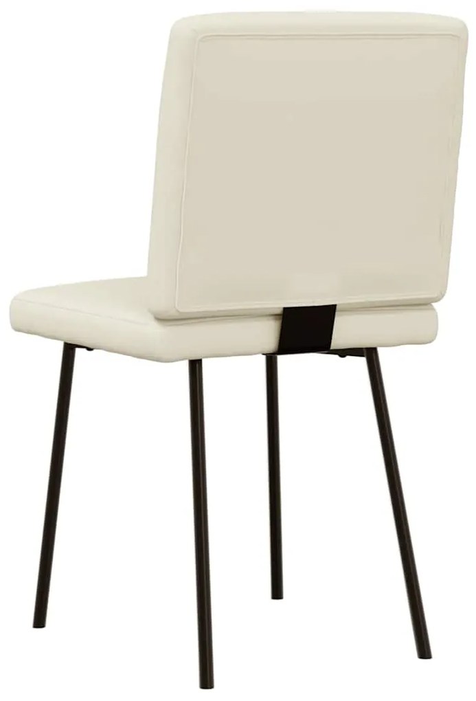 Cadeiras de jantar 2 pcs couro artificial cor creme