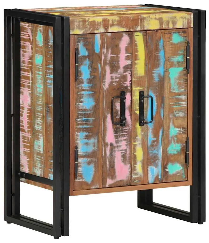 vidaXL Armário de Sapatos Multicolor Madeira recuperada maciça