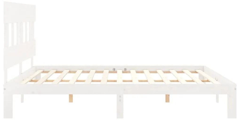 Estrutura cama Super King Size c/ cabeceira madeira branco