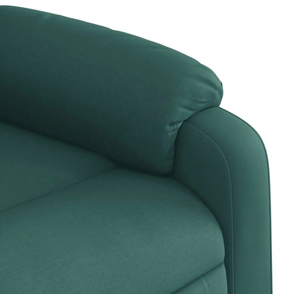 Poltrona de massagens reclinável tecido verde-escuro