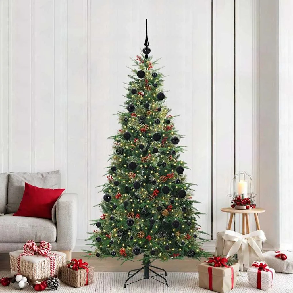 vidaXL Árvore de Natal Articulada Artificial Verde 210 cm PE e PVC
