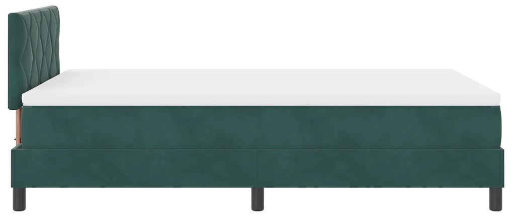 Cama Box com Colchão vidaXL Verde Escuro 120x200 cm Veludo