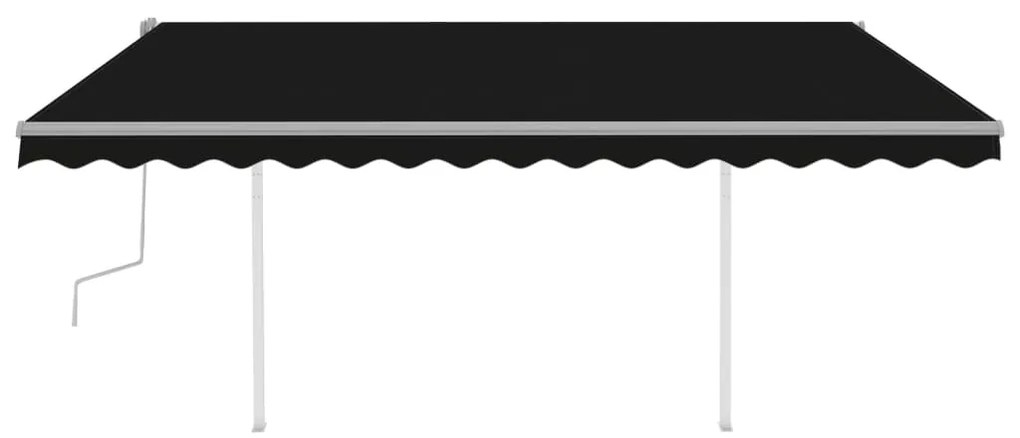 Toldo retrátil manual com postes 4x3,5 m antracite