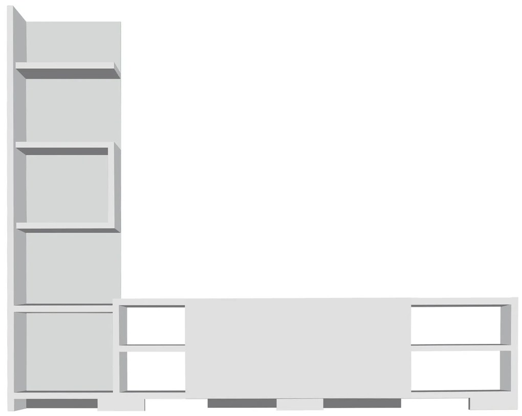 Móvel de TV Pera com Estante Incorporada – 160x29,5x120 cm – Branco -