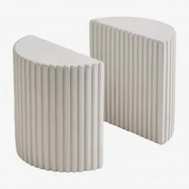 Suporte De Livros Em Cimento Morbel Branco - Sklum